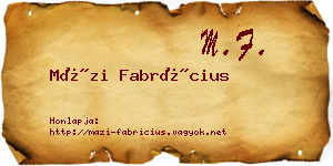 Mázi Fabrícius névjegykártya